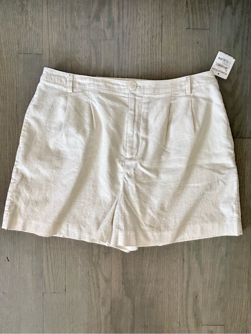 Open Edit Linen Blend Off-White Shorts Size 12